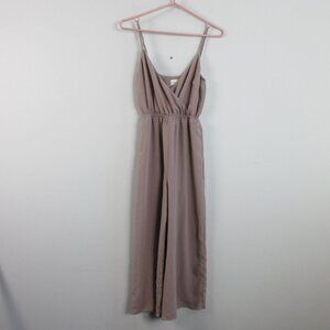 Aritzia Wilfred Melodie Jumpsuit XS Beige Wrap V-Neck Wide Leg Minimalist 312